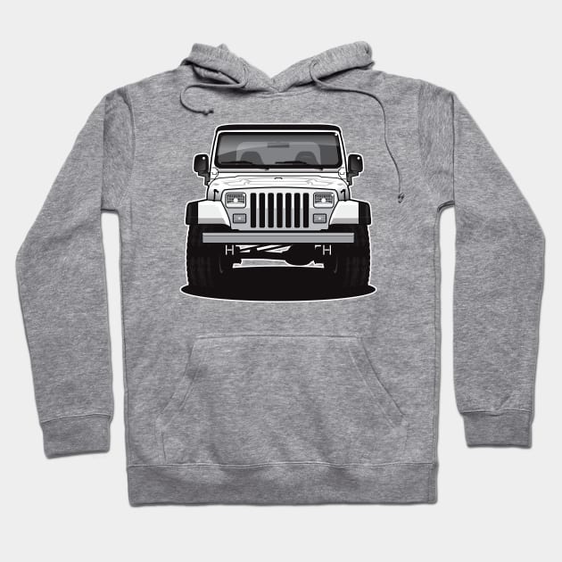 1986 - 1995 YJ Black and white Hoodie by RBDesigns